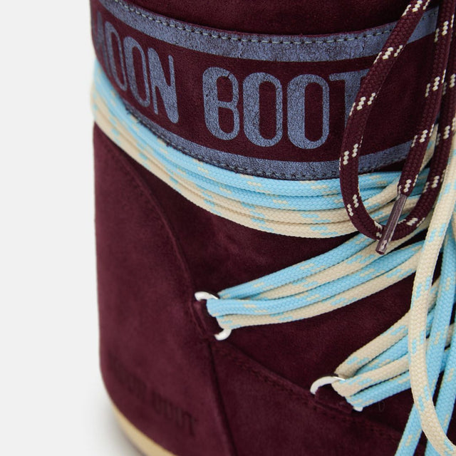 Moon Boot Icon Low Suede Laces Burgundy
