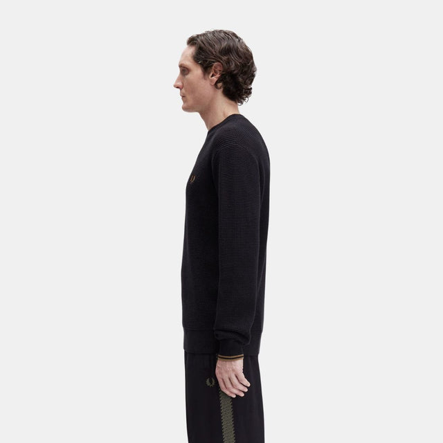 Fred Perry Waffle Stitch Jersey Black