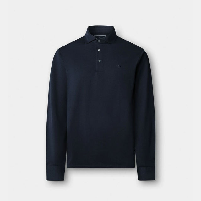 Hackett London Pima Cotton Polo Ls Navy