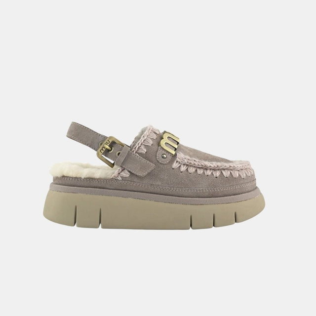 Mou Bounce Clog Back Strap-Letter Goat