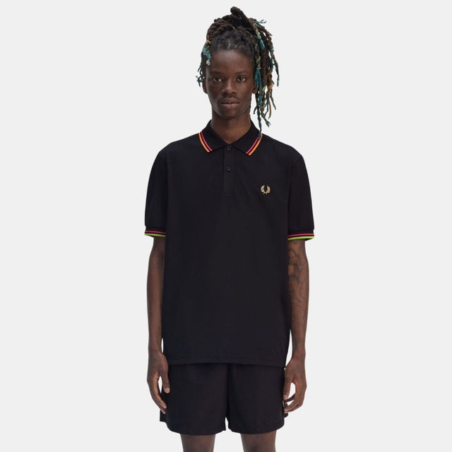 Fred Perry Twin Tiped Tennis Polo Black