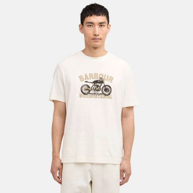 Barbour International Shifter Graphic Print T-Shirt Whisper White