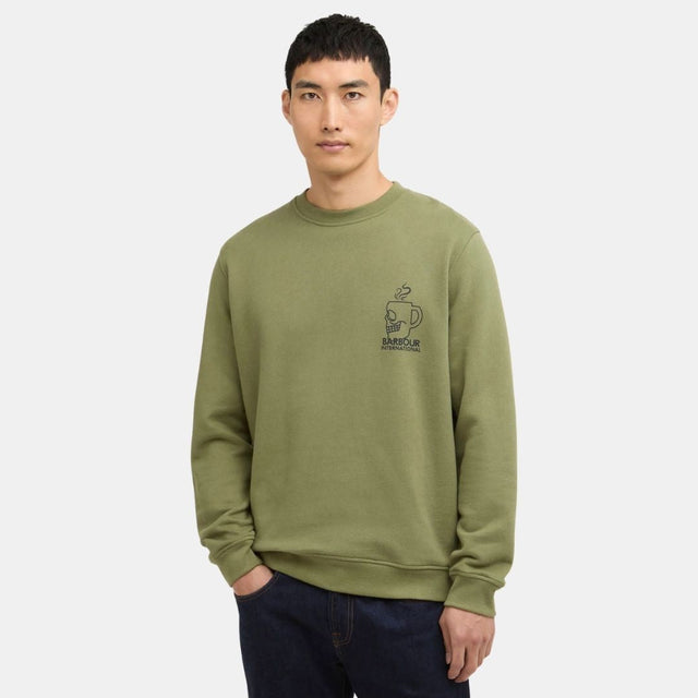 Barbour International Staithes Graphic Sweatshirt Olvine