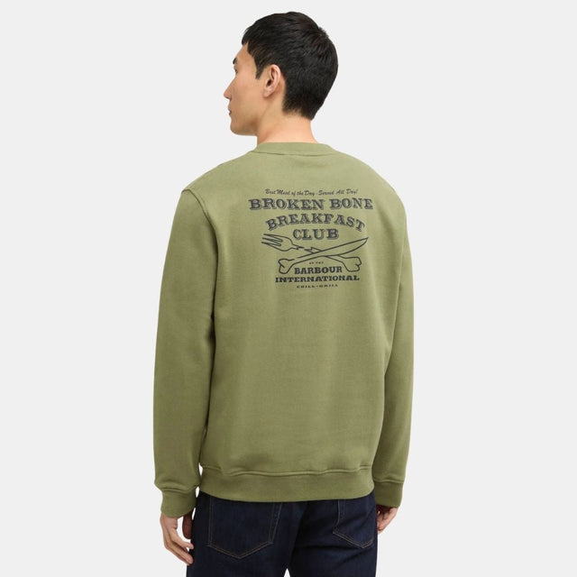 Barbour International Staithes Graphic Sweatshirt Olvine