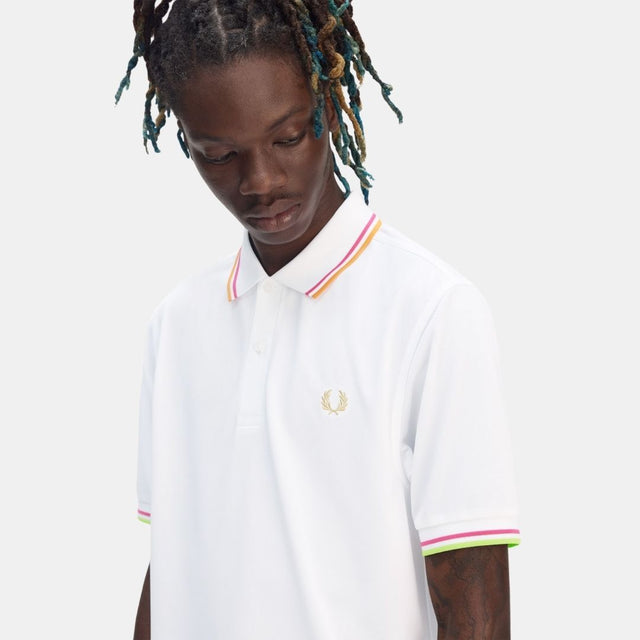 Fred Perry Twin Tiped Tennis Polo White