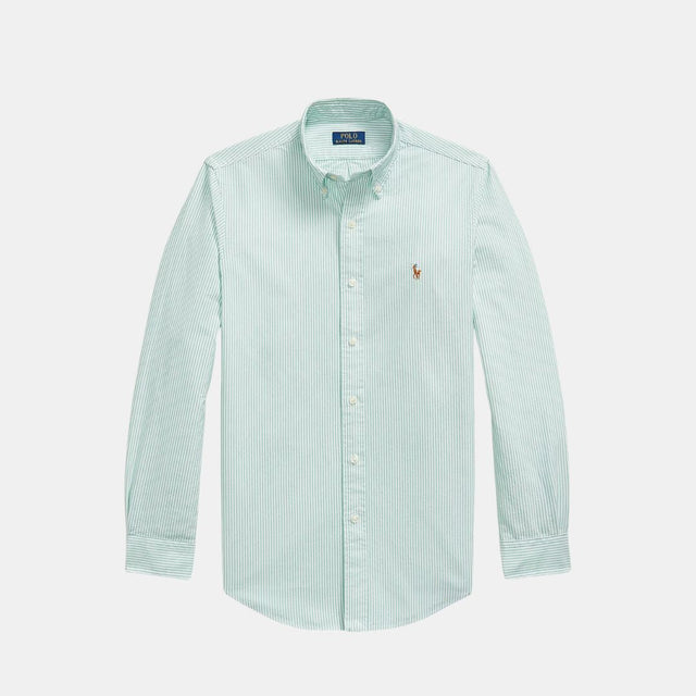 Polo Ralph Lauren Custom Fit Striped Oxford Shirt Green/White