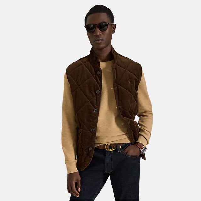 Polo Ralph Laurenmesh-Knit Cotton Crewneck Sweater Camel Melange