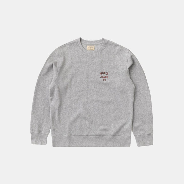 Nudie Jeans Co Frasse Logo Sweatshirt Grey Melange