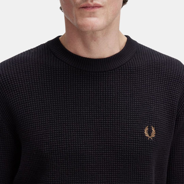 Fred Perry Waffle Stitch Jersey Black