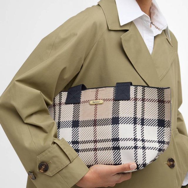 Barbour Layla Tartan Mini Tote Bag Rosewood Tartan