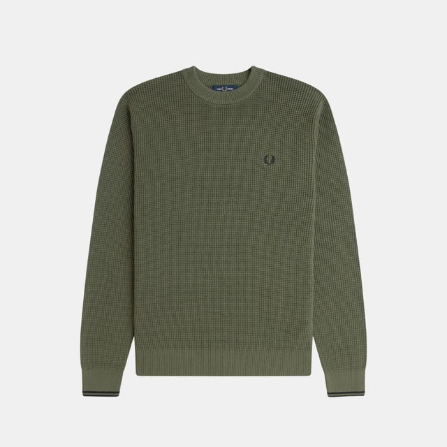Fred Perry Waffle Stitch Jersey Laurel Wreath Green