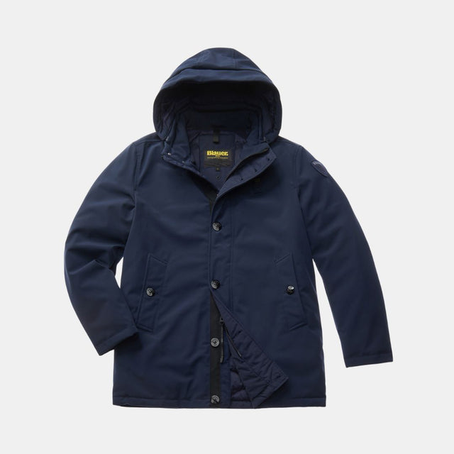 Blauer Parka With Removable Hood Chester Blue