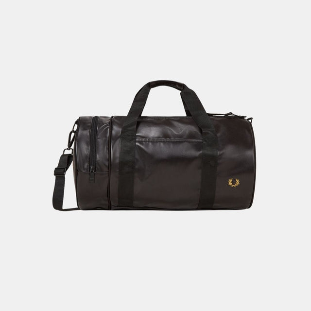 Fred Perry Tonal Classic Barrel Bag Black Gold