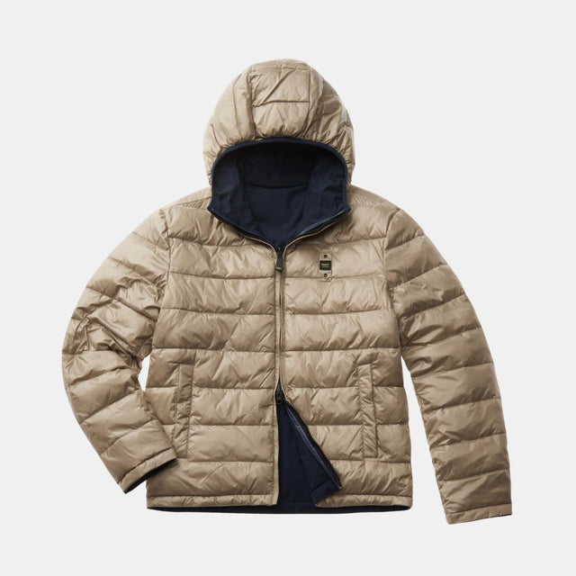 Blauer Ballar Reversible Nylon Neoprene Down Jacket Blue