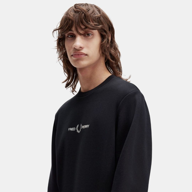 Fred Perry Embroidered Sweatshirt Black