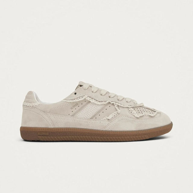 Alohas 490 Crochet Cream Leather Sneakers