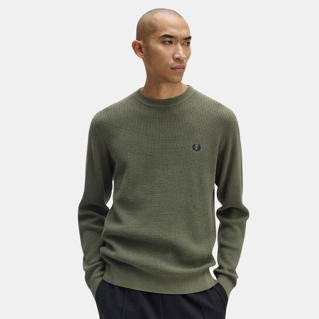 Fred Perry Waffle Stitch Jersey Laurel Wreath Green