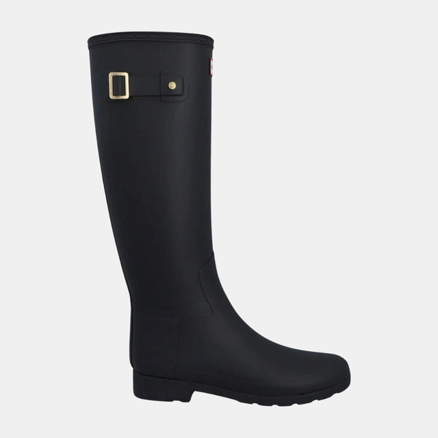 Hunter Women's Refined Gold Trim Tall Boot Black