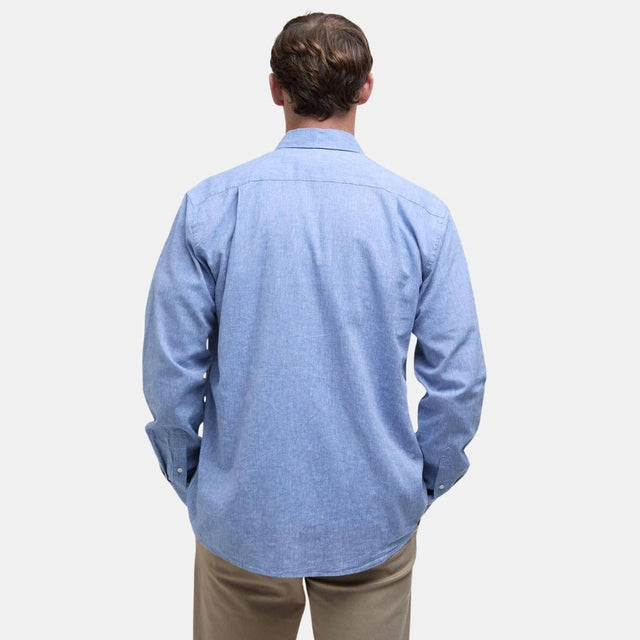 Barbour Nelson Linen Blend Regular Shirt Blue