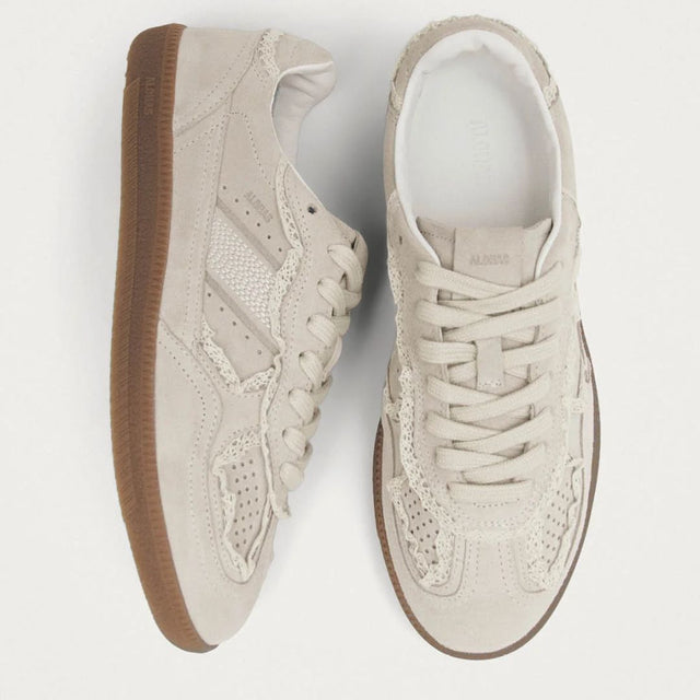 Alohas 490 Crochet Cream Leather Sneakers