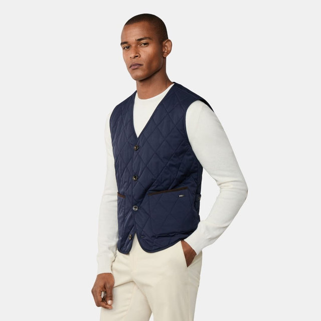 Hackett London Paddock Vest Midnight Blue