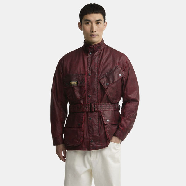 Barbour International Distressed 90th Anniversary A7 Casual Garnet