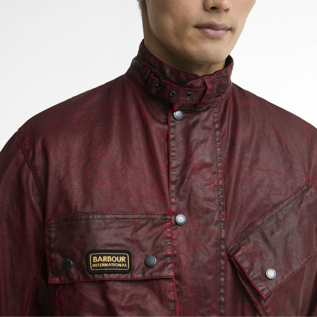 Barbour International Distressed 90th Anniversary A7 Casual Garnet