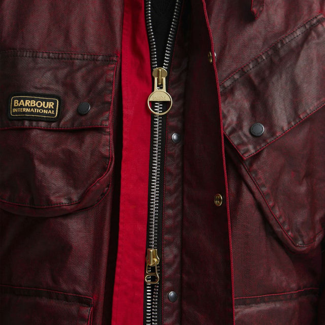 Barbour International Distressed 90th Anniversary A7 Casual Garnet