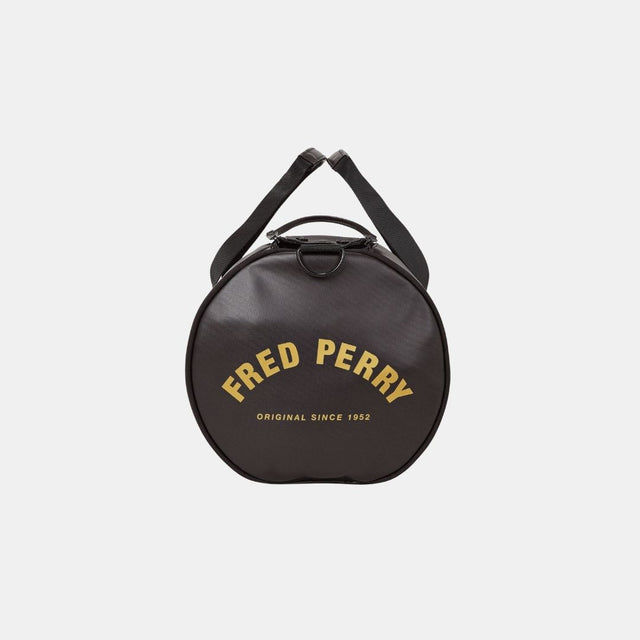 Fred Perry Tonal Classic Barrel Bag Black Gold