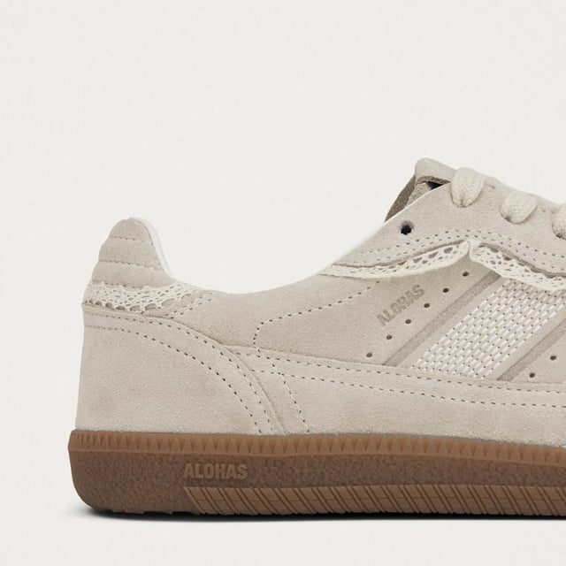 Alohas 490 Crochet Cream Leather Sneakers