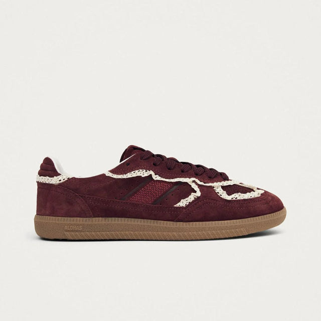 Alohas 490 Crochet Burgundy Leather Sneakers