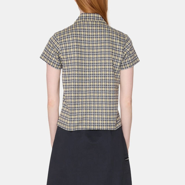 Obey Lila Micro Check Polo Ss Yellow Multi