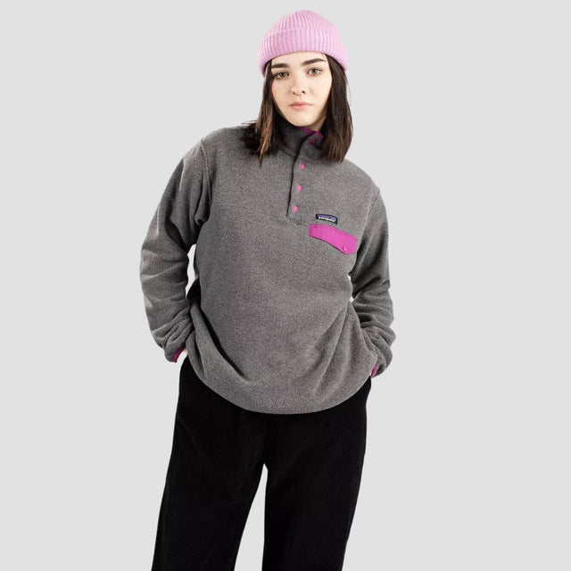 Patagonia Women's Lightweight Synchilla Snap-T Fleece W/Amaranth Pink