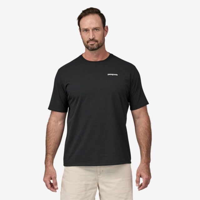 Patagonia Men's P-6 T-Shirt Logo Responsibili-Tee Black