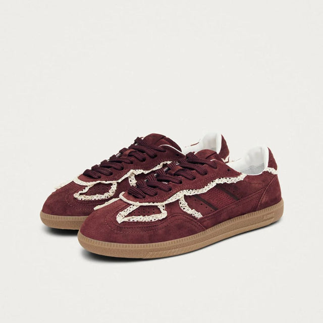 Alohas 490 Crochet Burgundy Leather Sneakers