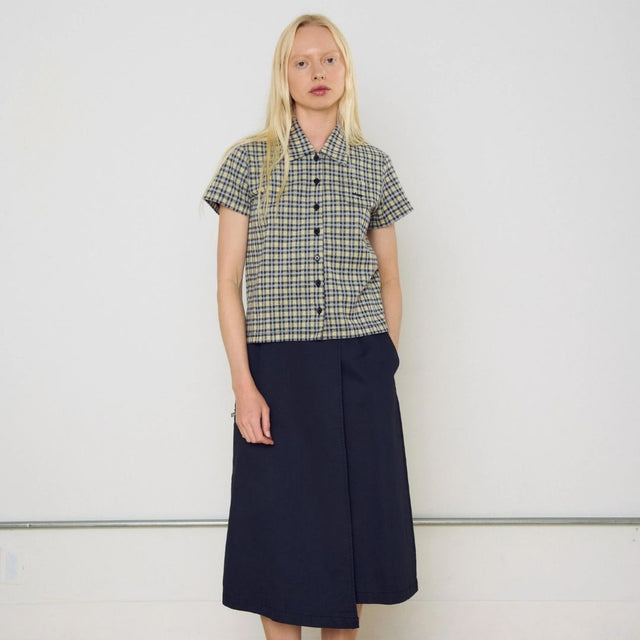 Obey Lila Micro Check Polo Ss Yellow Multi