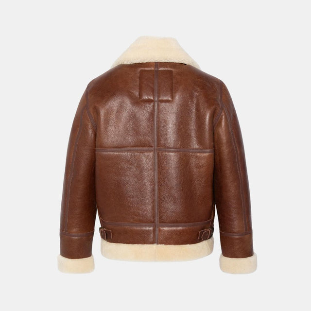 Schott NYC B-3 Bomber Jacket Sheepskin Leather Moka