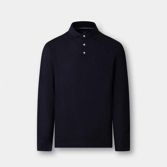 Hackett London Oxford Pique Polo Ls Midnight Blue