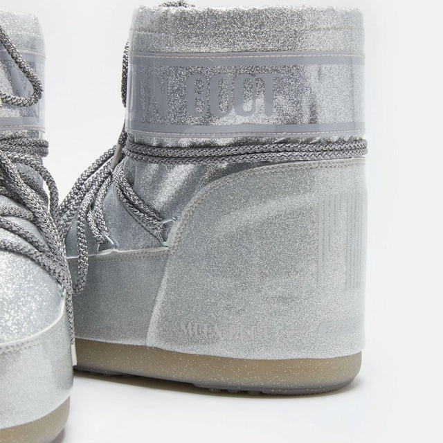 Moon Boot Icon Low Glitter Silver
