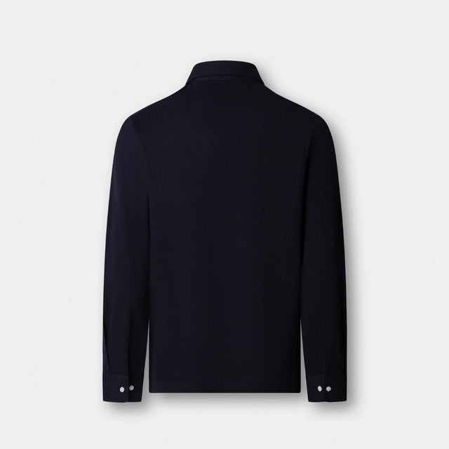 Hackett London Oxford Pique Polo Ls Midnight Blue