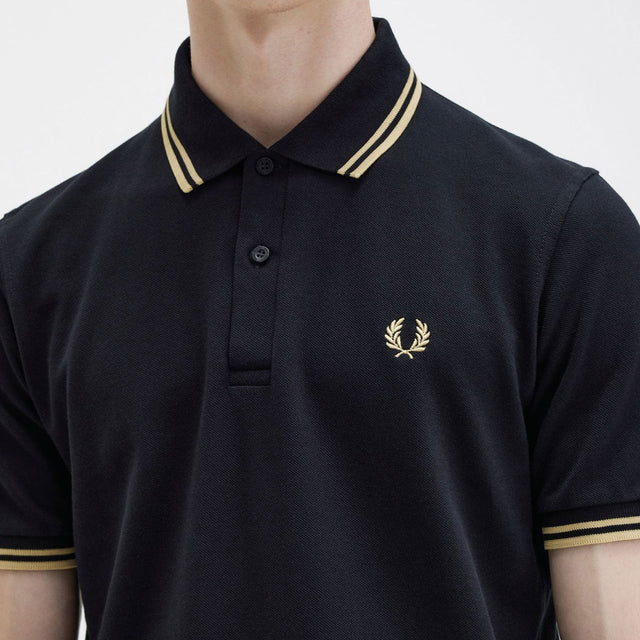 Fred Perry Polo M12 Black & Champagne