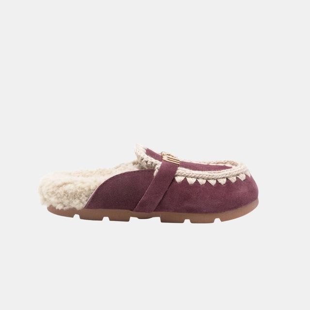 Mou Winter Bio Slide Suede-Letter Logo Cabernet
