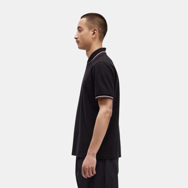 Fred Perry Polo M12 Black Ecru & Oxblood