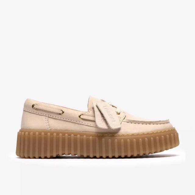Clarks Torhill Boat Women's Nubuck Cream