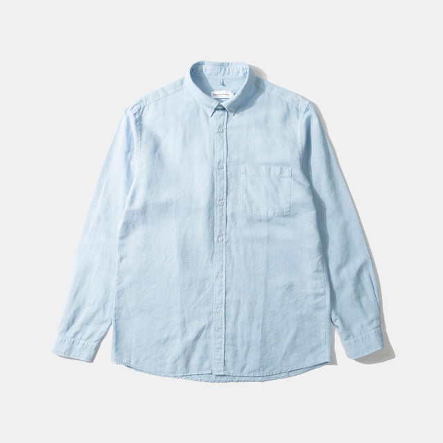 Edmmond Studios Linen Shirt Plain Light Blue