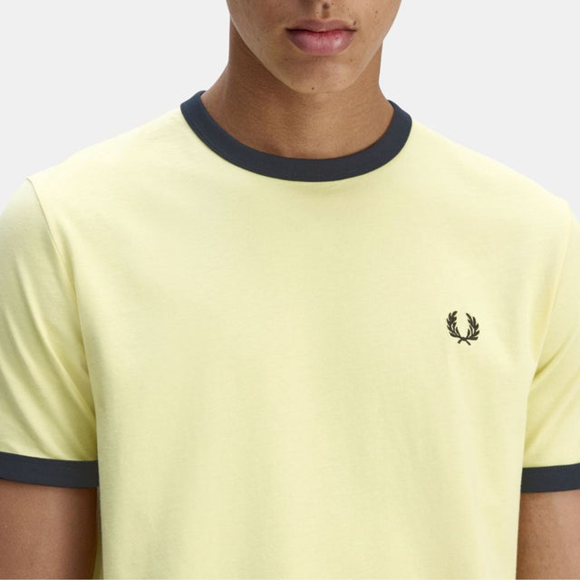 Fred Perry Ringer T-Shirt Yellow-Navy