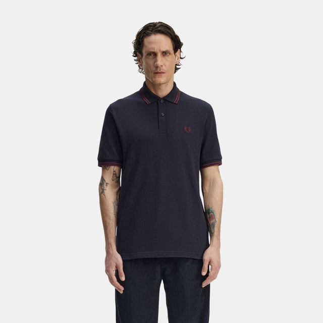 Fred Perry M12 Polo Navy-Dark Red