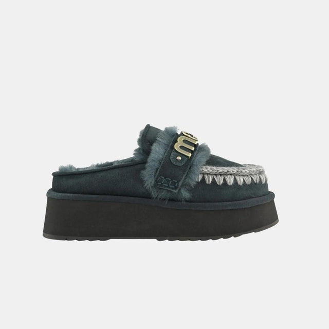 Mou Platform Clog-Letter Logo Pine