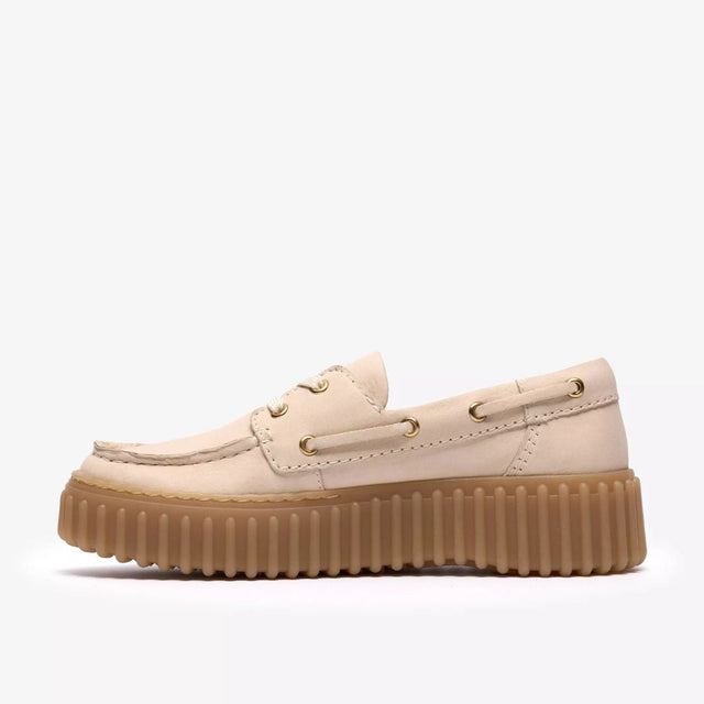 Clarks Torhill Boat Women's Nubuck Cream