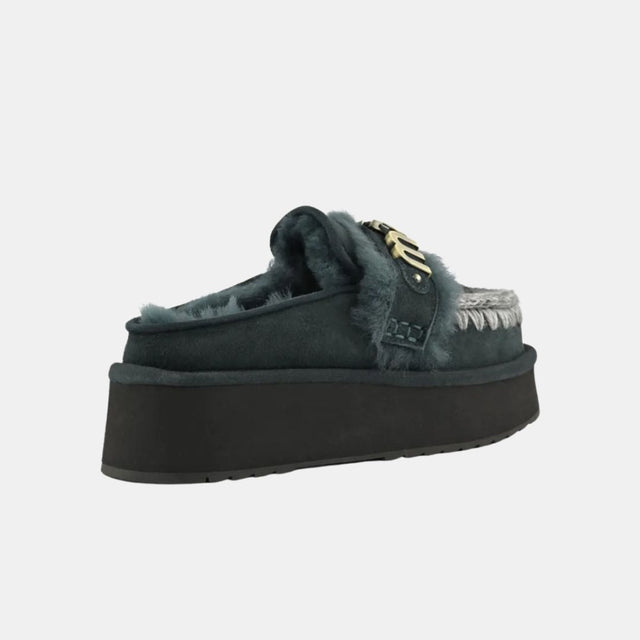 Mou Platform Clog-Letter Logo Pine